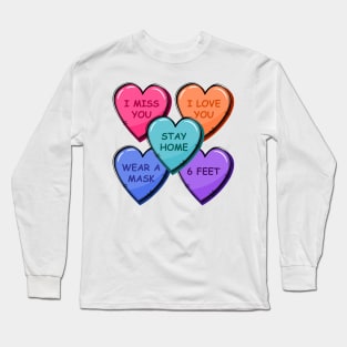 Quarantine Valentine Heart Candy Sticker Pack Long Sleeve T-Shirt